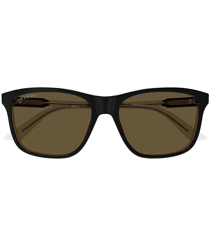 Gucci Men's Light Acetate 57mm Square Sunglasses