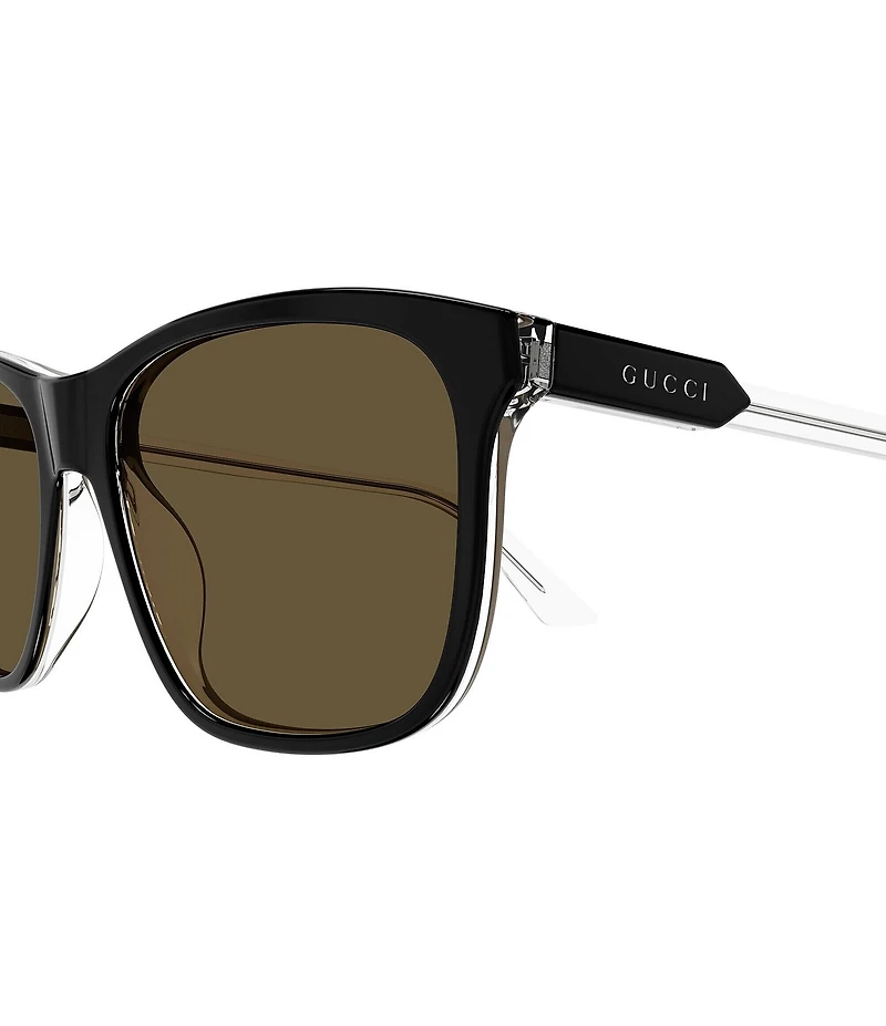 Gucci Men's Light Acetate 57mm Square Sunglasses