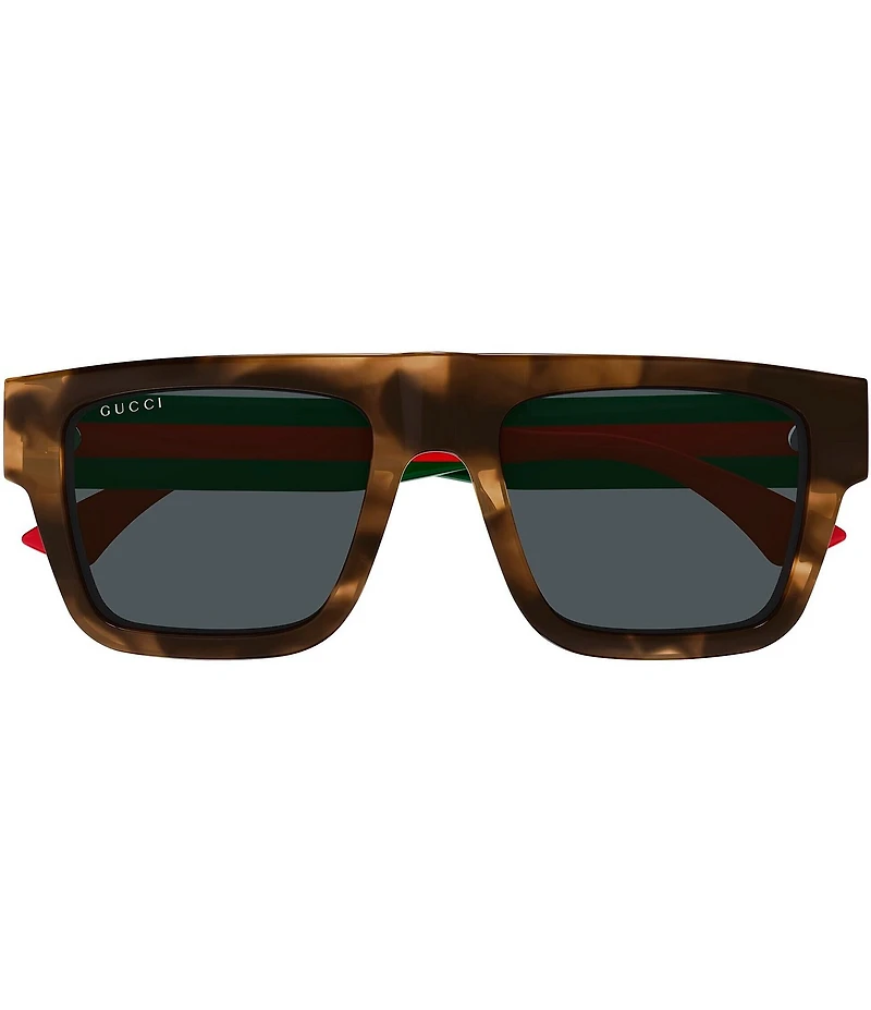 Gucci Men's New Pop Web 53mm Havana Square Sunglasses
