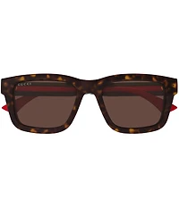 Gucci Men's New Pop Web Tortoise 53mm Square Sunglasses