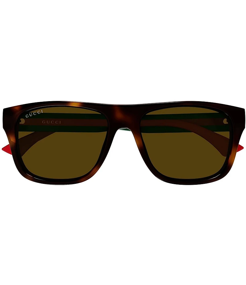 Gucci Men's New Pop Web 56mm Rectangle Sunglasses