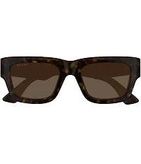 Gucci Men's Oblique 52mm Havana Square Sunglasses