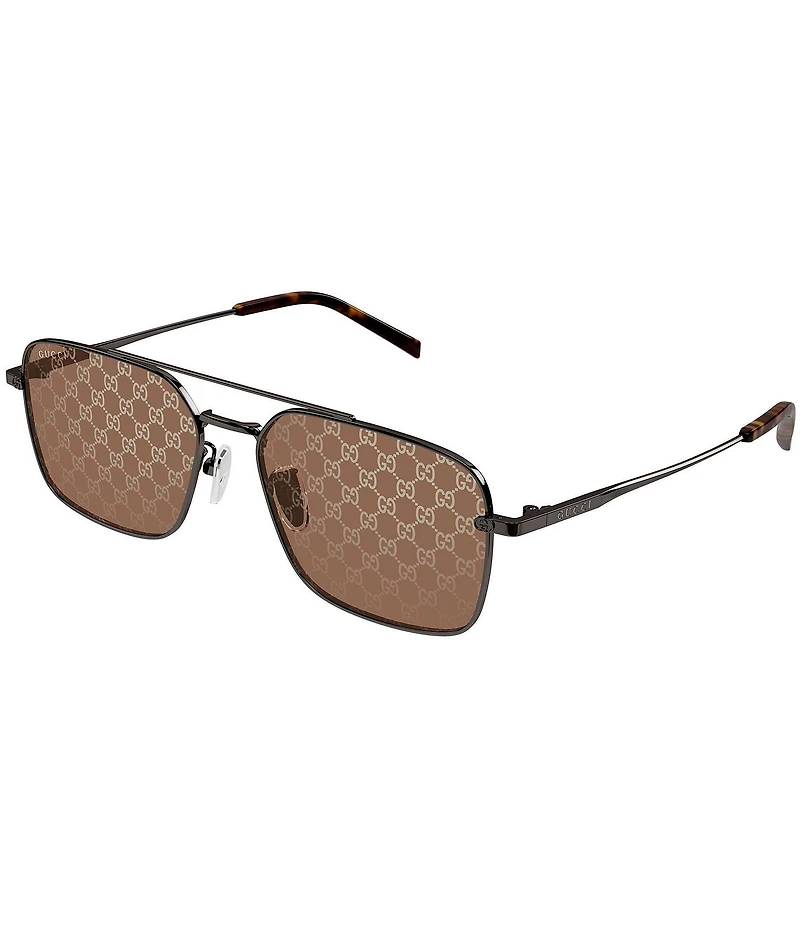 Gucci Men's Petite GG 58mm Navigator Logo Lens Sunglasses