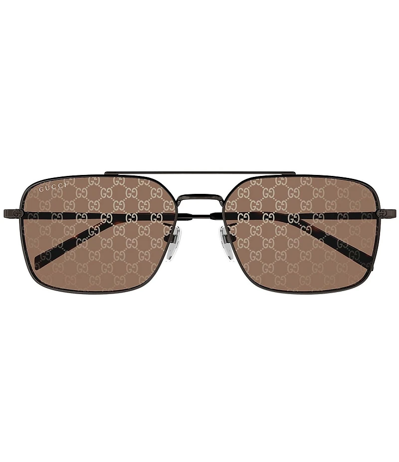 Gucci Men's Petite GG 58mm Navigator Logo Lens Sunglasses