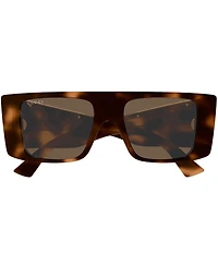 Gucci Men's Subtle Web 50mm Havana Square Sunglasses