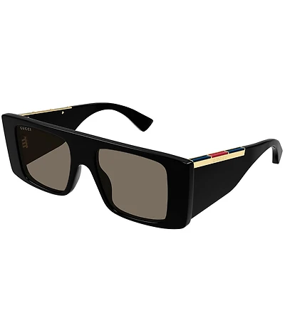 Gucci Men's Subtle Web 50mm Square Sunglasses
