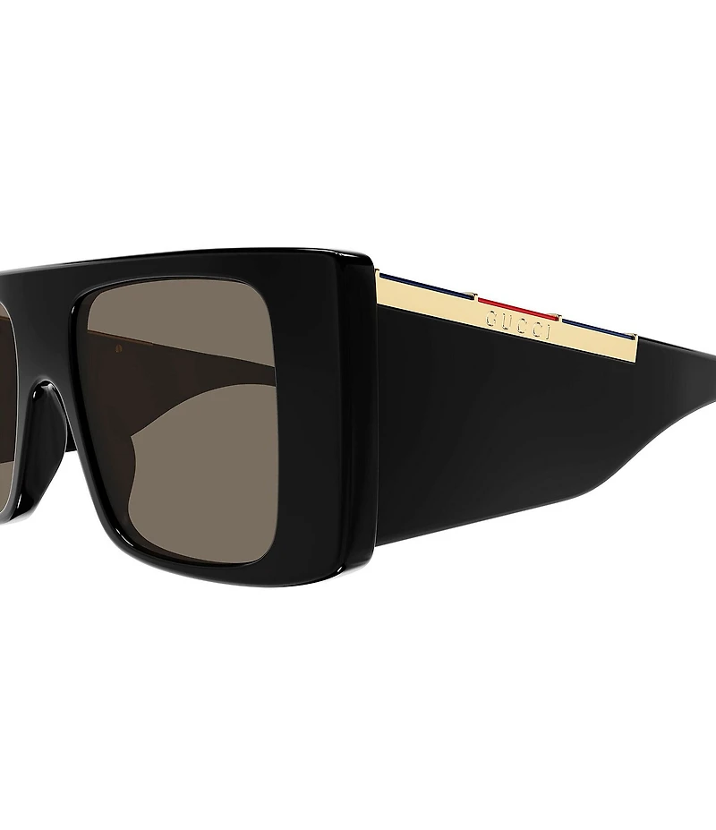 Gucci Men's Subtle Web 50mm Square Sunglasses