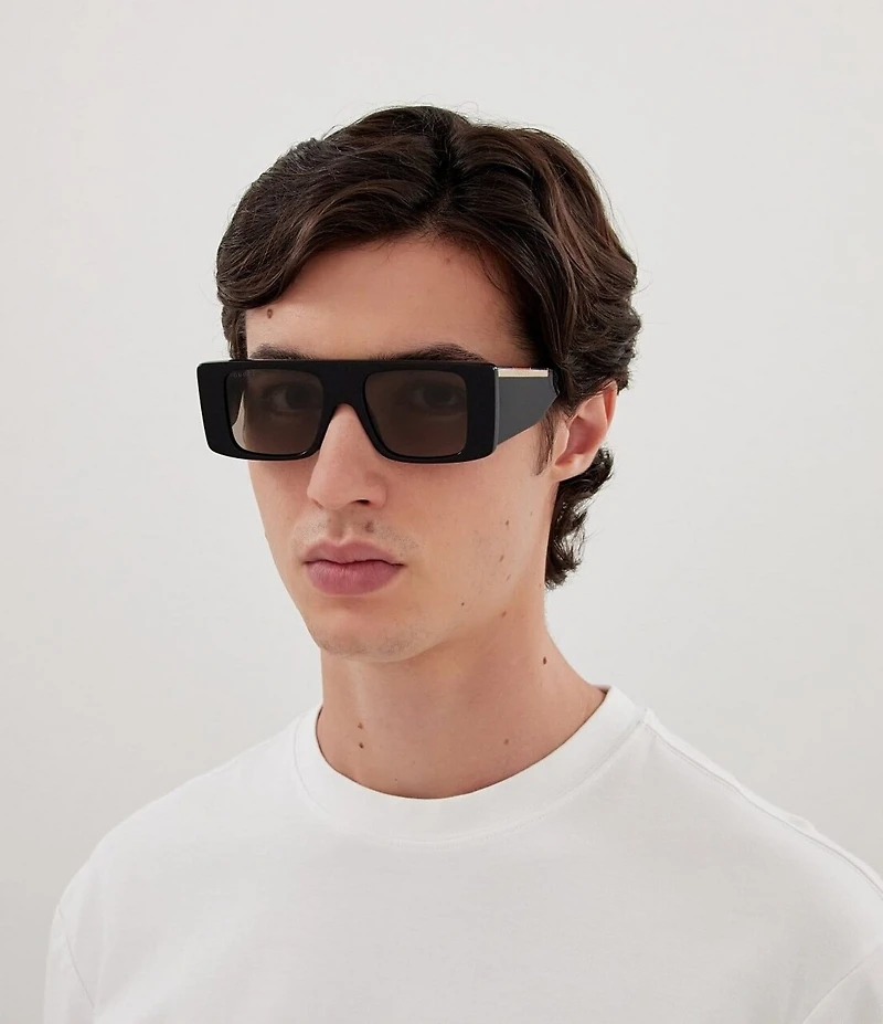 Gucci Men's Subtle Web 50mm Square Sunglasses