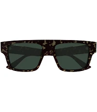 Gucci Men's Subtle Web 53mm Square Sunglasses