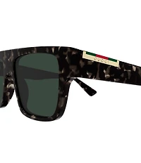 Gucci Men's Subtle Web 53mm Square Sunglasses