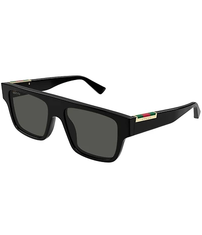 Gucci Men's Subtle Web 53mm Square Sunglasses