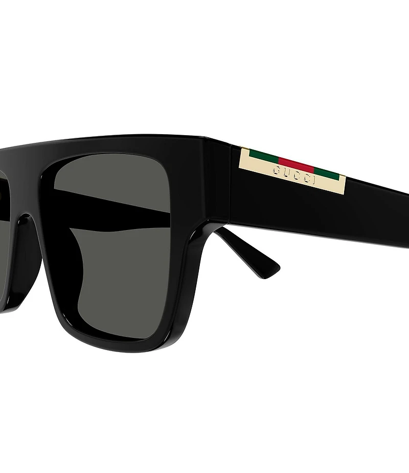 Gucci Men's Subtle Web 53mm Square Sunglasses
