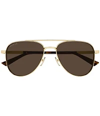 Gucci Men's Subtle Web 56mm Aviator Sunglasses