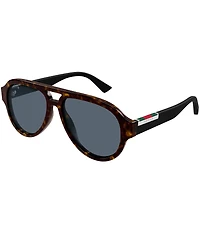 Gucci Men's Subtle Web Sporty 55mm Aviator Sunglasses
