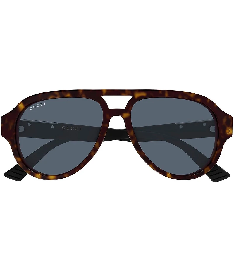 Gucci Men's Subtle Web Sporty 55mm Aviator Sunglasses