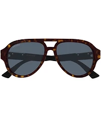 Gucci Men's Subtle Web Sporty 55mm Aviator Sunglasses