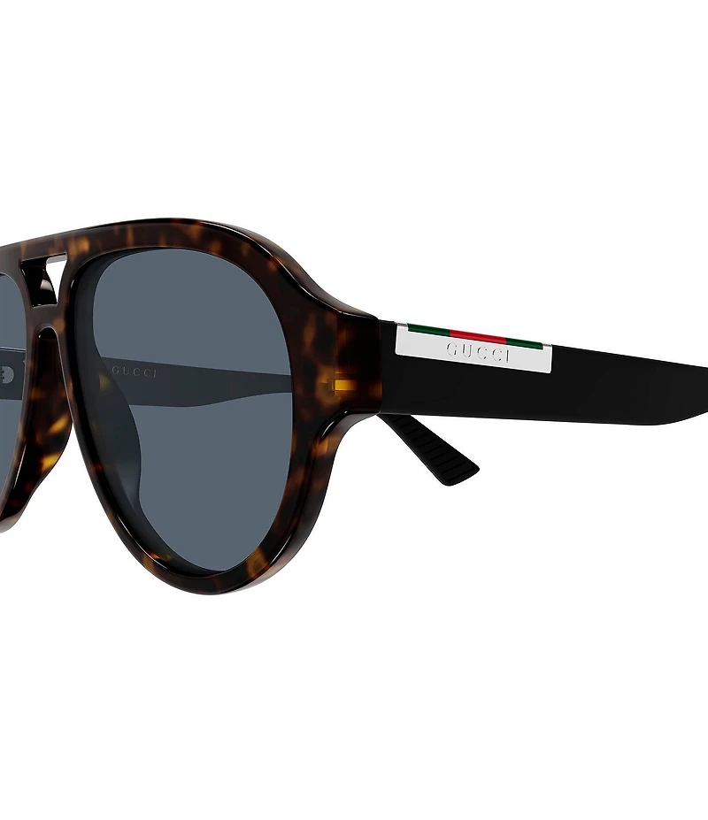 Gucci Men's Subtle Web Sporty 55mm Aviator Sunglasses