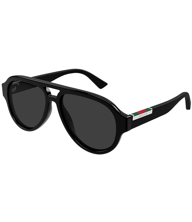 Gucci Men's Subtle Web Sporty 55mm Aviator Sunglasses