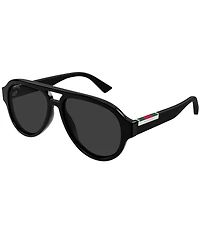 Gucci Men's Subtle Web Sporty 55mm Aviator Sunglasses