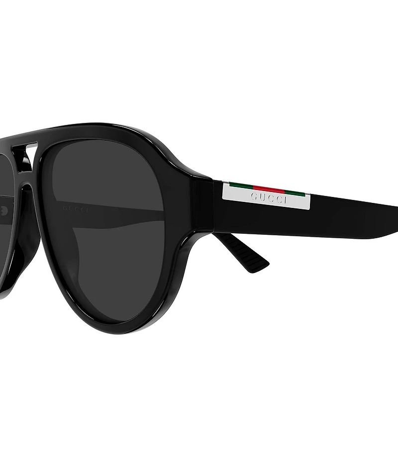 Gucci Men's Subtle Web Sporty 55mm Aviator Sunglasses