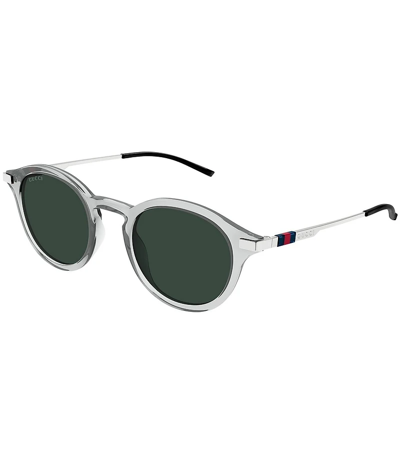 Gucci Men's Web 49mm Round Sunglasses
