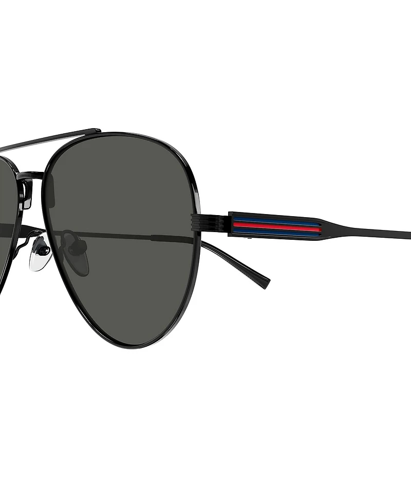 Gucci Men's Web 57mm Aviator Sunglasses