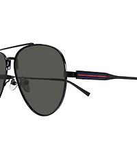 Gucci Men's Web 57mm Aviator Sunglasses