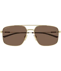 Gucci Web Stripe 59mm Navigator Sunglasses