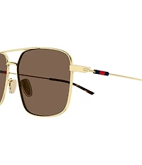 Gucci Web Stripe 59mm Navigator Sunglasses