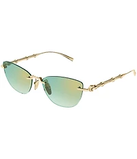 Gucci Women's Bamboo Metal 55mm Mirrored Cat Eye Sunglasses