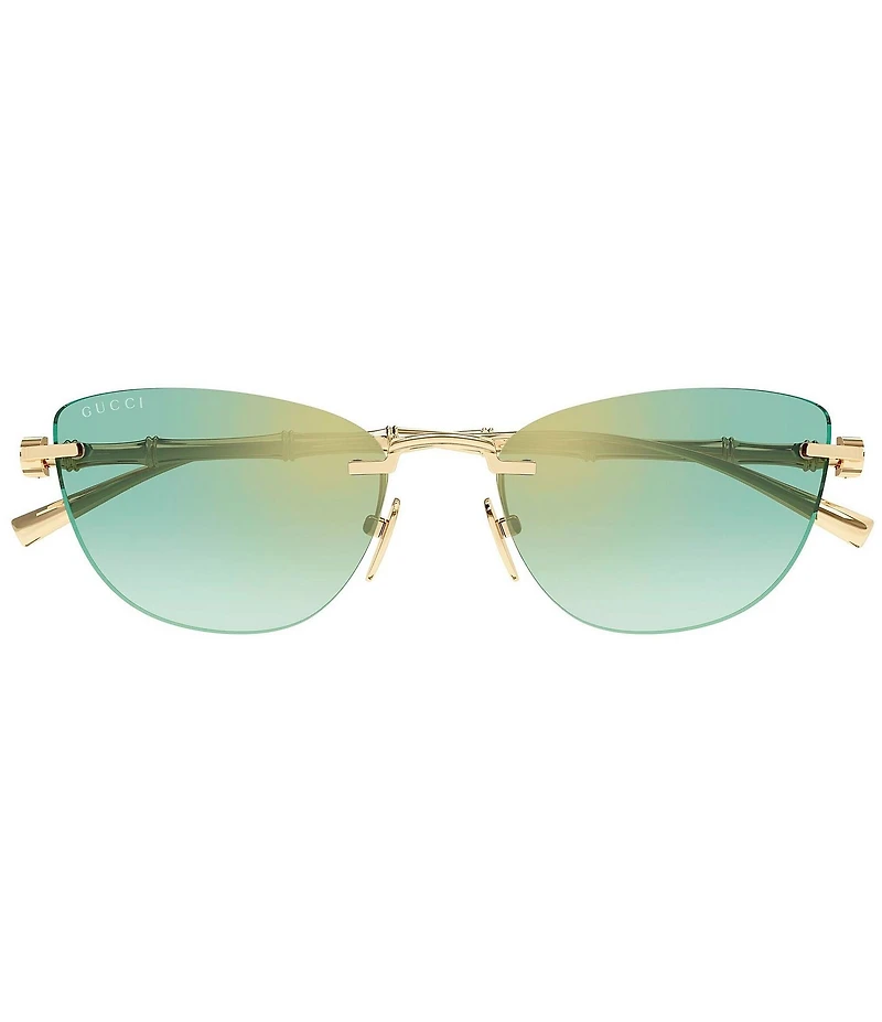 Gucci Women's Bamboo Metal 55mm Mirrored Cat Eye Sunglasses