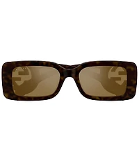 Gucci Women's Chaise Lounge 54mm Havana Rectangle Flash Sunglasses