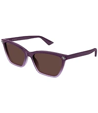 Gucci Women's Double G 56mm Gradient Frame Cat Eye Sunglasses