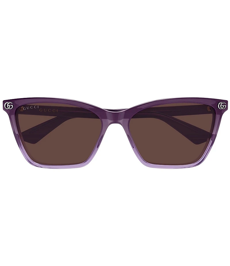 Gucci Women's Double G 56mm Gradient Frame Cat Eye Sunglasses