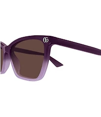 Gucci Women's Double G 56mm Gradient Frame Cat Eye Sunglasses