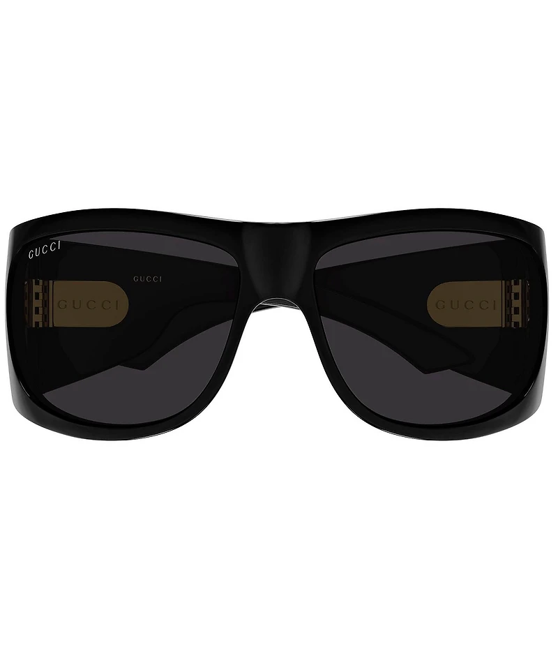 Gucci Women's Emblem Double G 66mm Geometric Wrap Sunglasses