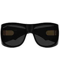 Gucci Women's Emblem Double G 66mm Geometric Wrap Sunglasses