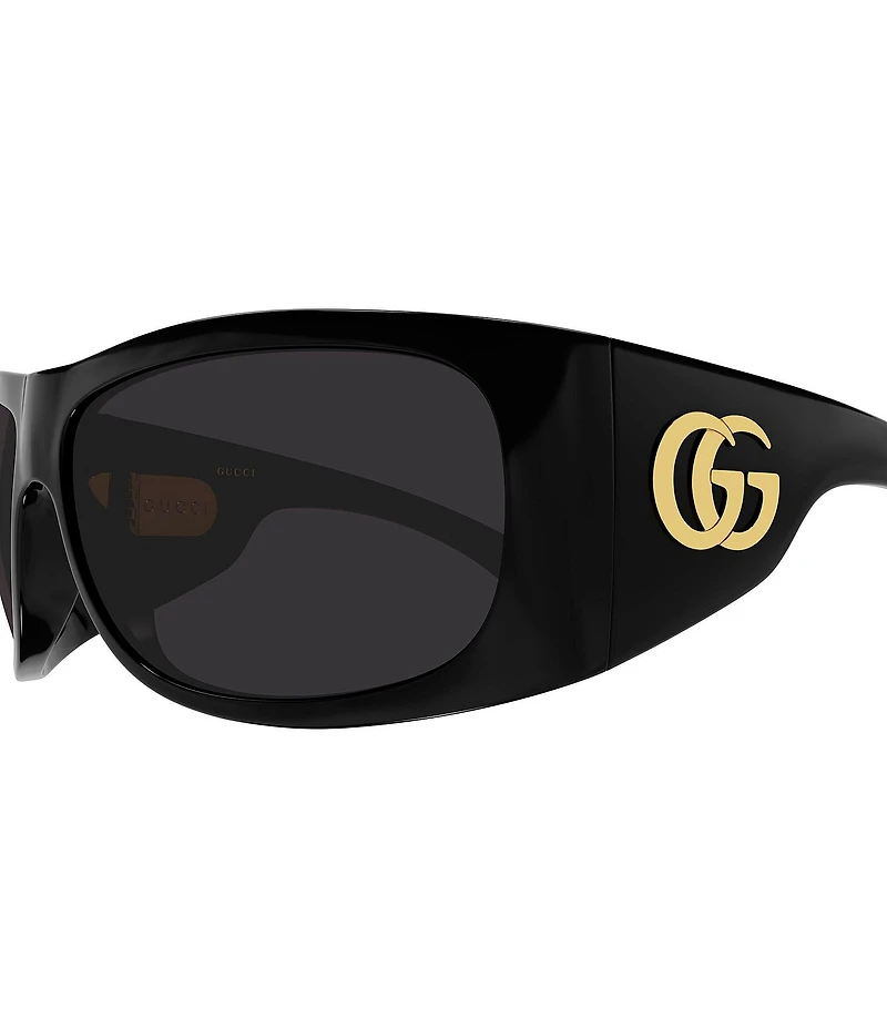 Gucci Women's Emblem Double G 66mm Geometric Wrap Sunglasses