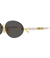 Gucci Women's Fashion Show 62mm Oval Pearl Detail Statement Sunglasses
