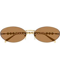 Gucci Women's Fashion Show 62mm Oval Pearl Detail Statement Sunglasses
