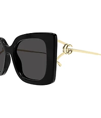 Gucci Flat & Bend 54mm Square Statement Sunglasses