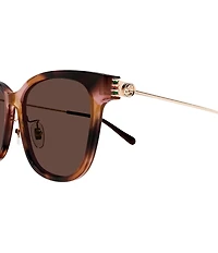 Gucci Women's GG Logo 56mm Havana Round Sunglasses
