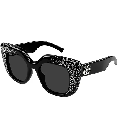 Gucci Women's GG Softy Strass 50mm Butterfly Sunglasses