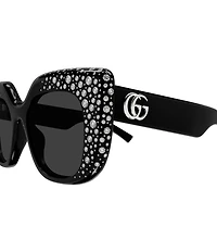 Gucci Women's GG Softy Strass 50mm Butterfly Sunglasses