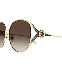 Gucci Women's Gg0225S 63mm Round Sunglasses