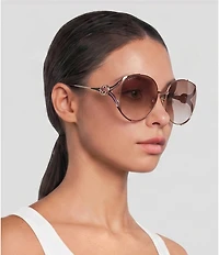 Gucci Women's Gg0225S 63mm Round Sunglasses
