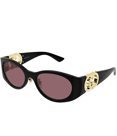 Gucci Women's Hailey Interlocking G 55mm GG2123 Retro Oval Sunglasses
