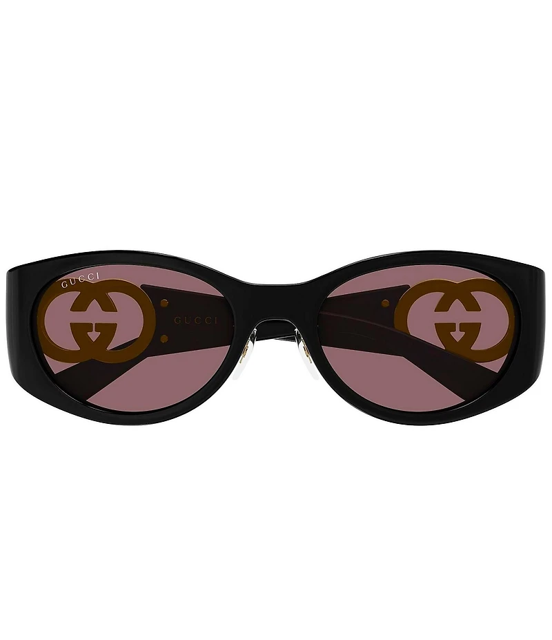 Gucci Women's Hailey Interlocking G 55mm GG2123 Retro Oval Sunglasses