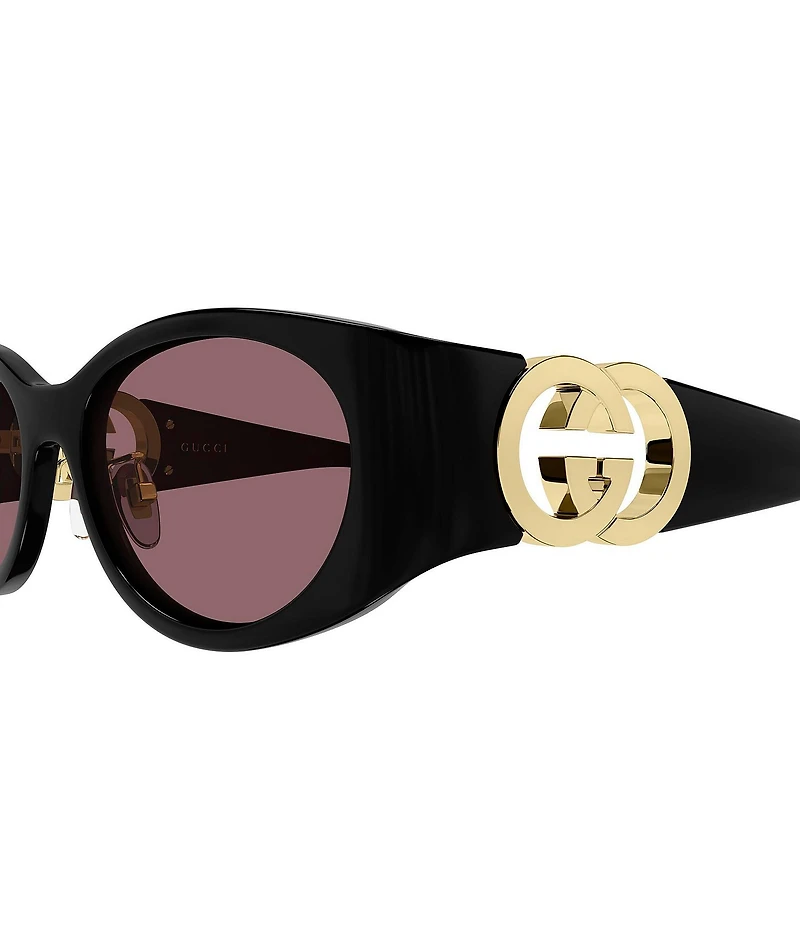 Gucci Women's Hailey Interlocking G 55mm GG2123 Retro Oval Sunglasses