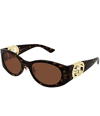 Gucci Women's Hailey Interlocking G 55mm GG2123 Retro Oval Sunglasses
